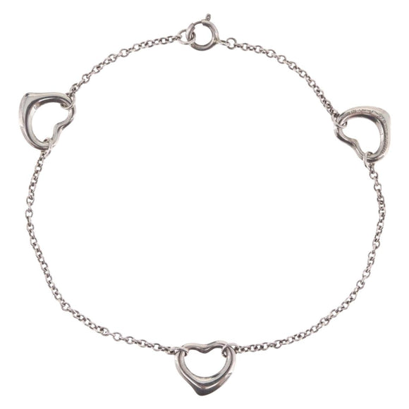 Tiffany & Co. Triple Open Heart Bracelet Ag925 Silver Auth ar14431M