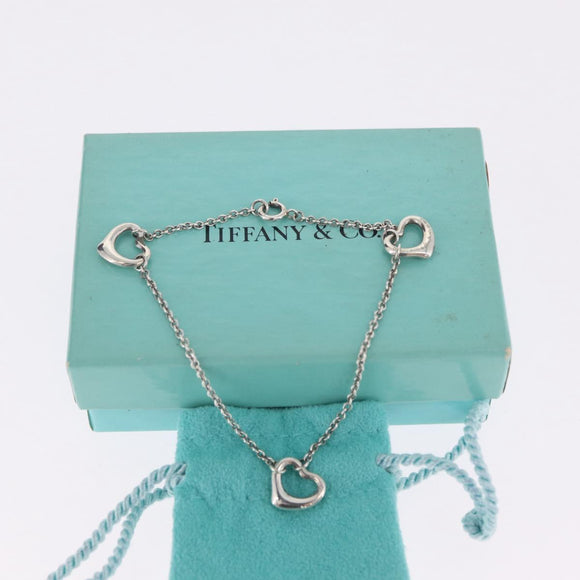 Tiffany & Co. Triple Open Heart Bracelet Ag925 Silver Auth ar14431M