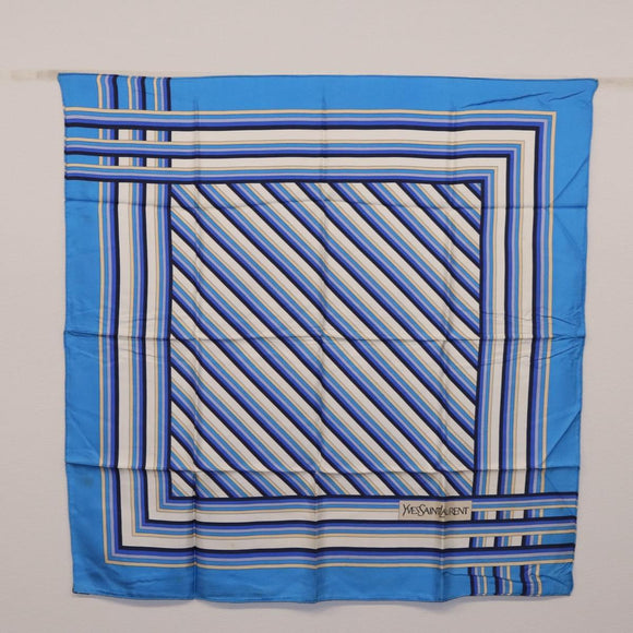 Saint Laurent Christian Dior LOUIS VUITTON Scarf Silk 3 Set Blue Auth ar14441