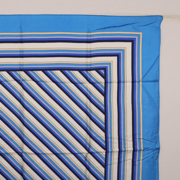 Saint Laurent Christian Dior LOUIS VUITTON Scarf Silk 3 Set Blue Auth ar14441