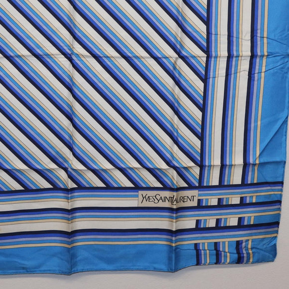 Saint Laurent Christian Dior LOUIS VUITTON Scarf Silk 3 Set Blue Auth ar14441