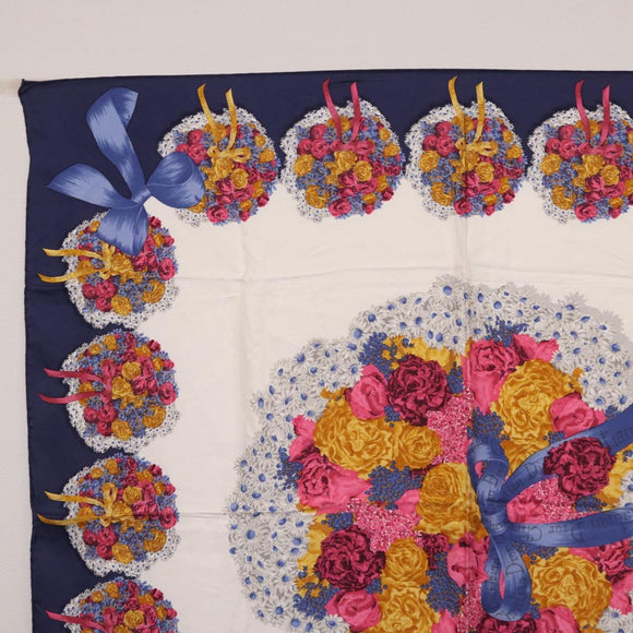 Saint Laurent Christian Dior LOUIS VUITTON Scarf Silk 3 Set Blue Auth ar14441