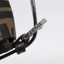 FENDI Zucca Canvas Mamma Baguette Shoulder Bag Brown Black Auth ar14443V-14