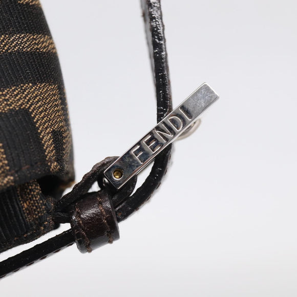 FENDI Zucca Canvas Mamma Baguette Shoulder Bag Brown Black Auth ar14443V