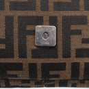 FENDI Zucca Canvas Mamma Baguette Shoulder Bag Brown Black Auth ar14443V-17