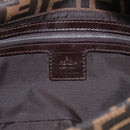 FENDI Zucca Canvas Mamma Baguette Shoulder Bag Brown Black Auth ar14443V-19