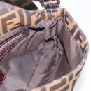 FENDI Zucca Canvas Mamma Baguette Shoulder Bag Brown Black Auth ar14443V-21