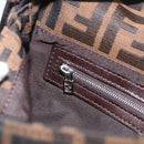 FENDI Zucca Canvas Mamma Baguette Shoulder Bag Brown Black Auth ar14443V-23
