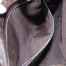 FENDI Zucca Canvas Mamma Baguette Shoulder Bag Brown Black Auth ar14443V-24