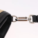 PRADA Studs Electra Shoulder Bag Raffia 2way Beige Silver Auth ar14444V-10