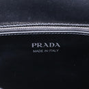 PRADA Studs Electra Shoulder Bag Raffia 2way Beige Silver Auth ar14444V-20