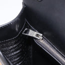 PRADA Studs Electra Shoulder Bag Raffia 2way Beige Silver Auth ar14444V-24