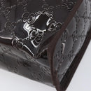 GUCCI GG Canvas Web Sherry Line Clutch Bag Rubber Brown Gold Auth ar14445V-10