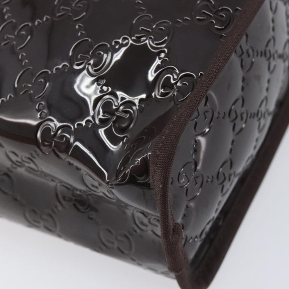 GUCCI GG Canvas Web Sherry Line Clutch Bag Rubber Brown Gold Auth ar14445V