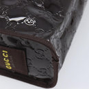 GUCCI GG Canvas Web Sherry Line Clutch Bag Rubber Brown Gold Auth ar14445V-11