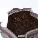 GUCCI GG Canvas Web Sherry Line Clutch Bag Rubber Brown Gold Auth ar14445V-16