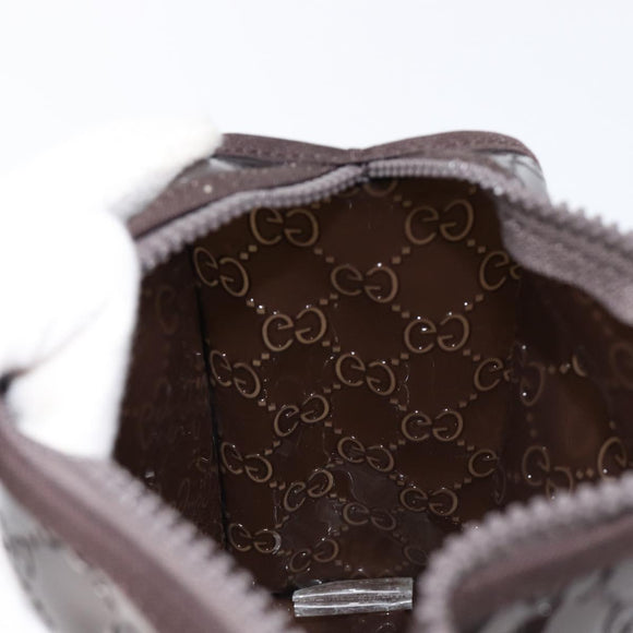 GUCCI GG Canvas Web Sherry Line Clutch Bag Rubber Brown Gold Auth ar14445V