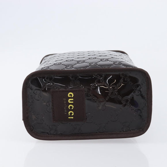 GUCCI GG Canvas Web Sherry Line Clutch Bag Rubber Brown Gold Auth ar14445V