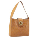 CELINE C Macadam Canvas Hand Bag Leather Brown Gold Auth ar14448-1