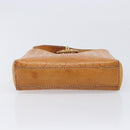 CELINE C Macadam Canvas Hand Bag Leather Brown Gold Auth ar14448-11