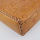 CELINE C Macadam Canvas Hand Bag Leather Brown Gold Auth ar14448-13
