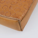 CELINE C Macadam Canvas Hand Bag Leather Brown Gold Auth ar14448-15