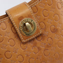 CELINE C Macadam Canvas Hand Bag Leather Brown Gold Auth ar14448-17