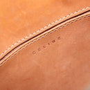 CELINE C Macadam Canvas Hand Bag Leather Brown Gold Auth ar14448-19