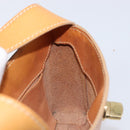 CELINE C Macadam Canvas Hand Bag Leather Brown Gold Auth ar14448-21