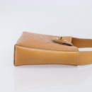 CELINE C Macadam Canvas Hand Bag Leather Brown Gold Auth ar14448-4