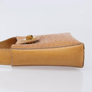 CELINE C Macadam Canvas Hand Bag Leather Brown Gold Auth ar14448-5