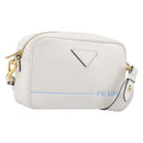 PRADA Mirage Camera Bag Shoulder Bag Leather White Gold Auth ar14450V-1