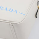 PRADA Mirage Camera Bag Shoulder Bag Leather White Gold Auth ar14450V-10