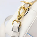 PRADA Mirage Camera Bag Shoulder Bag Leather White Gold Auth ar14450V-16