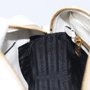 PRADA Mirage Camera Bag Shoulder Bag Leather White Gold Auth ar14450V-23