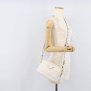 PRADA Mirage Camera Bag Shoulder Bag Leather White Gold Auth ar14450V-29