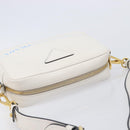 PRADA Mirage Camera Bag Shoulder Bag Leather White Gold Auth ar14450V-6