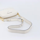 PRADA Mirage Camera Bag Shoulder Bag Leather White Gold Auth ar14450V-7