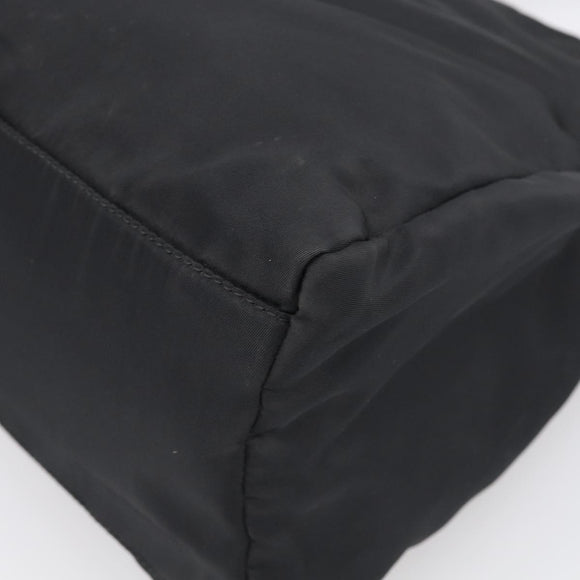 PRADA Hand Bag Nylon Black Silver Auth ar14452