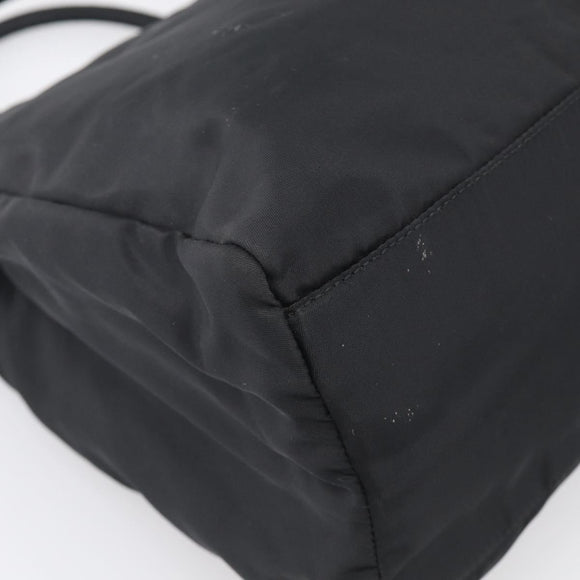 PRADA Hand Bag Nylon Black Silver Auth ar14452