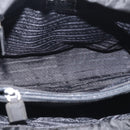PRADA Hand Bag Nylon Black Silver Auth ar14452-16