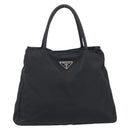 PRADA Hand Bag Nylon Black Silver Auth ar14452-2