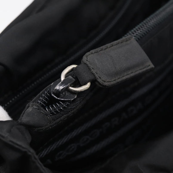 PRADA Hand Bag Nylon Black Silver Auth ar14452