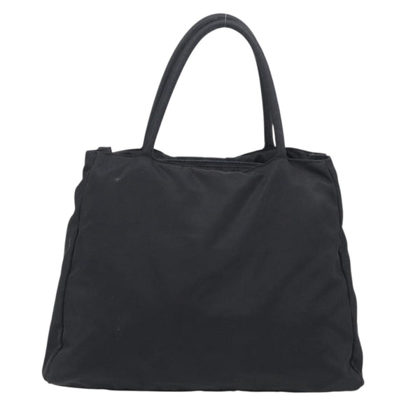 PRADA Hand Bag Nylon Black Silver Auth ar14452
