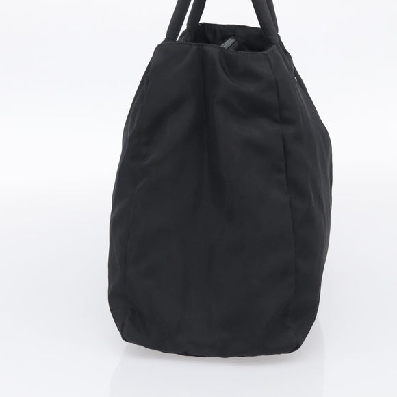 PRADA Hand Bag Nylon Black Silver Auth ar14452