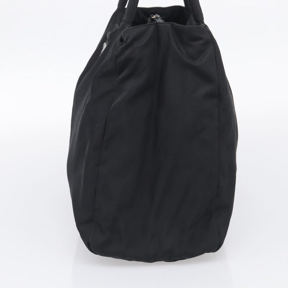 PRADA Hand Bag Nylon Black Silver Auth ar14452