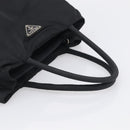 PRADA Hand Bag Nylon Black Silver Auth ar14452-7