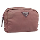 PRADA Pouch Nylon Pink Auth ar14453-1