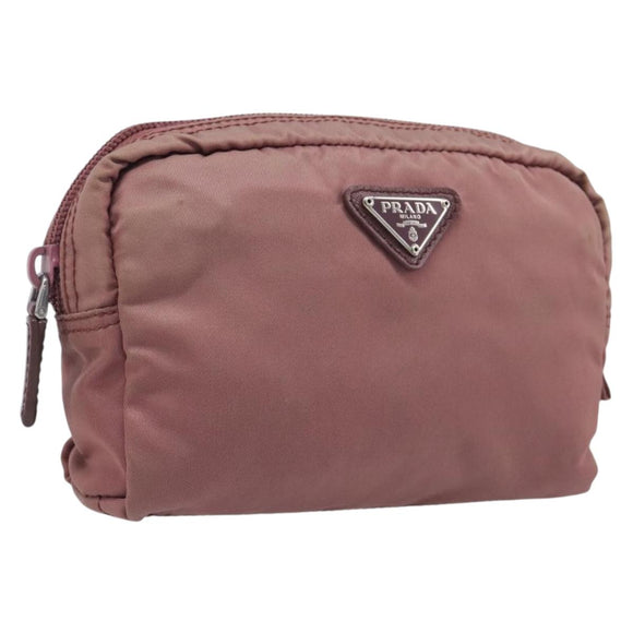 PRADA Pouch Nylon Pink Auth ar14453