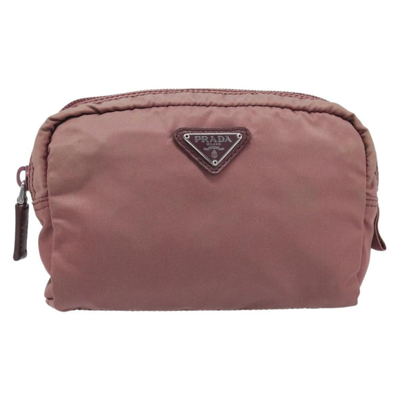 PRADA Pouch Nylon Pink Auth ar14453